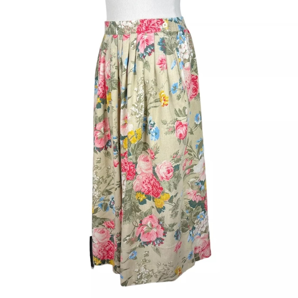 Vintage Floral Print Maxi Skirt Womens Medium 90s Y2K - Picture 3 of 13